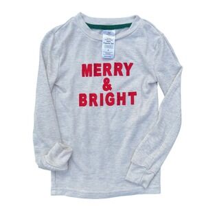 Members Mark Kids Pajama Set Long Sleeve Merry & Bright Holiday Sleepwear Size 4